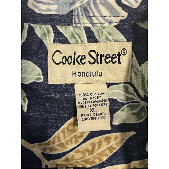 COOKE STREET Honolulu Button Up Shirt Men Size XL Blue Short Sleeve Hawaiian - Picture 3 of 6